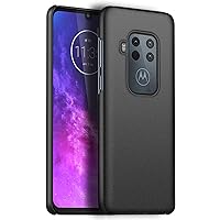 Compatible with Motorola One Zoom Case PC Hard Back Cover Phone Protective Shell Protection Non-Slip Scratchproof Protective case Cover for Moto One Zoom Scrub Hard Shell (Matte Black)