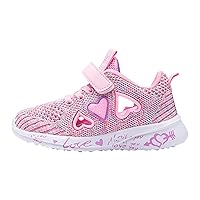 Kids Children Sports Shoes Spring/Summer Colorful Mesh Hollow Out Heart Shaped Pattern Letter Printed Girl Shoes Size 3