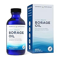 Nordic Beauty Borage Oil, Unflavored - 4 Ounces - Borage Seed Oil, Unique Omega-6 for Healthy and Hydrated Skin, 480 Milligrams of GLA - Non-GMO - Vegan, 48 Servings