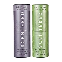 Sleep Well & DE-Stress Aromatherapy Essential Oils Balm Gift Set - for Restful Sleep & Relaxation - All-Natural Blends of Lavender, Ylang Ylang, Cedarwood, Chamomile