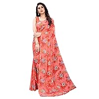Women's Floral Printed Georgette Saree With Blouse