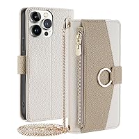 Wallet Case for Samsung Galaxy A11 EUR Flip Phone Case Cover with Crossbody Strap Magnetic Zipper Pocket Makeup Mirror PU Leather Shockproof with Kickstand Shell