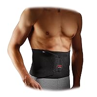 Waist Trimmer Belt for Men, Sweat Band & Back Support, Improved Posture for Workouts, Black