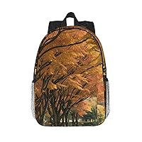 The Road To Autumn Park Backpack Lightweight Casual Backpack Double Shoulder Bag Travel Daypack With Laptop Compartmen