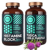 WILD FUEL Histamine Block Supplements and TUDCA with Milk Thistle Cleanse and Detox Bundle