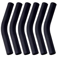 6Pcs Metal Straw Silicone Tips 5/16 IN Wide(8mm Outer Diameter) Food Grade Rubber Straw Covers Flex Elbow Hydraflow Straw Replacement Tip for Stainless Steel Metal Straws,Black