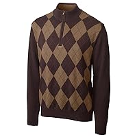 Cutter & Buck Men's Big-Tall Branson Argyle Half Zip Sweater