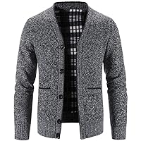 Men's Knit Cardigan Autumn Winter Sweater Coat Man Button Fleece Lined Male Knitting Jackets