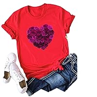 Womens Short Sleeve Tops for Couples Crewneck Tops Workout Fashion Shirts for Women