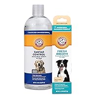 Arm & Hammer for Pets Combo Pack Dog Dental Tartar Control Water Additive and Fresh Breath Vanilla Ginger Enzymatic Toothpaste | Includes 16 Oz Dog Water Additive and 2.5 oz Dog Toothpaste