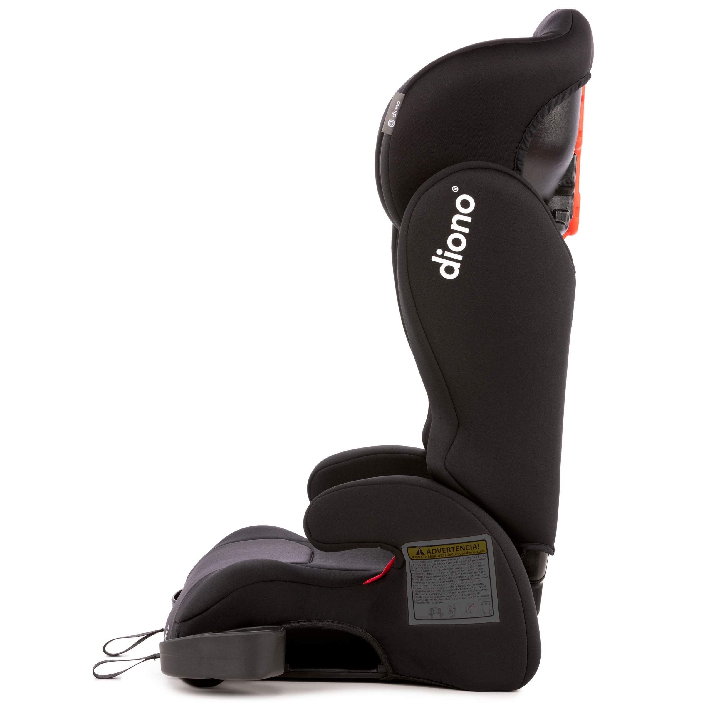 Diono Cambria 2 XL 2022, Dual Latch Connectors, 2-in-1 Belt Positioning Booster Seat, High-Back to Backless Booster with Space and Room to Grow, 8 Years 1 Booster Seat, Black