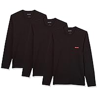 HUGO Men's 3-Pack Signature Logo Long Sleeve Shirt
