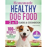HOMEMADE HEALTHY DOG FOOD: [2 in 1] Guide & Cookbook. 100+ Quick and Affordable Food Recipes for a Balanced Diet to Make Your Dog Live Healthier & Longer! Bonus Inside to Make Your Dog's Hair Shiny