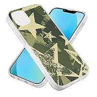 Green Camouflage Military Stars Protective Phone Case Ultra Slim Case Shockproof Phone Cover Shell Compatible for iPhone 14