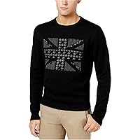 Ben Sherman Mens Union Jack Knit Sweater, Black, XX-Large