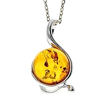 Genuine Baltic Amber & Sterling Silver Pendant without Chain - 615