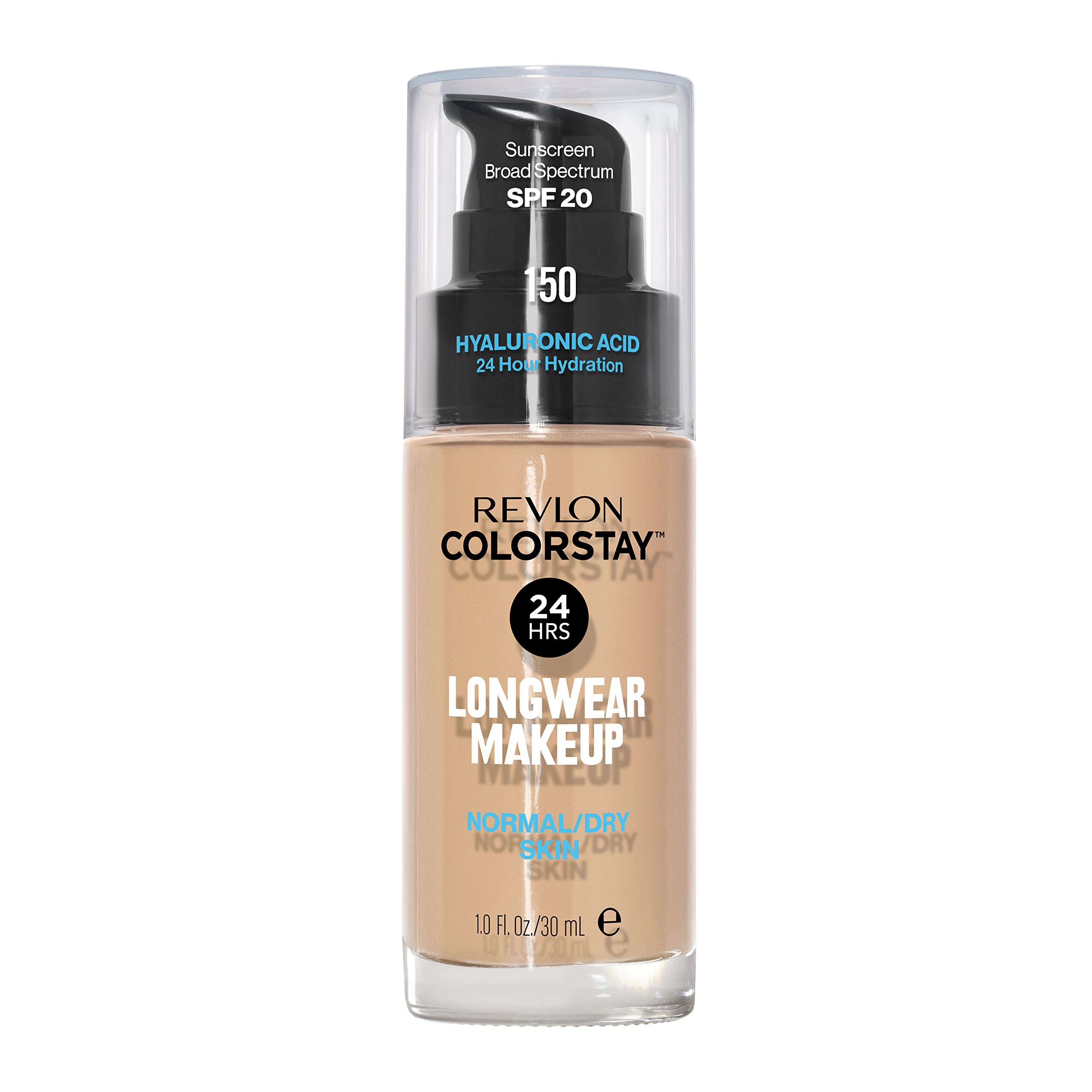 Revlon Liquid Foundation, ColorStay Face Makeup for Normal and Dry Skin, Longwear Full Coverage with Matte Finish, Oil Free, 150 Buff, 1.0 Oz
