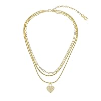 Steve Madden Women's Chain Necklace, One Size, Crystal/Gold
