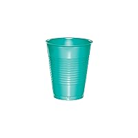 Creative Converting Touch of Color 240 Count 16 oz Plastic Cups, Teal Lagoon