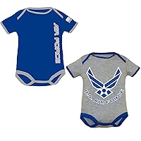 TC Trooper Clothing U.S.A.F. 2pk Baby Boys Air Force Bodysuits Blue Gray