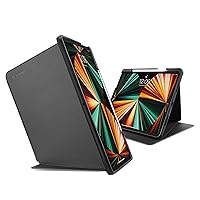 Vertical Case for iPad Pro M2&M1 12.9-inch 6th/5th Gen 2021-2022, Slim Protective Anti-Bend Cover with Magnetic Stand for 3 Use Modes, Support Wireless iPad Pencil Charging, Black
