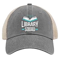 Library Squad Hat for Men Baseball Cap Trendy Washed Dad Hat Adjustable