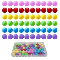 60 Pcs Chinese Checkers Marbles Balls in 6 Colors,Game Replacement Marbles Balls with Plastic Box for Marble Run, Marbles Game