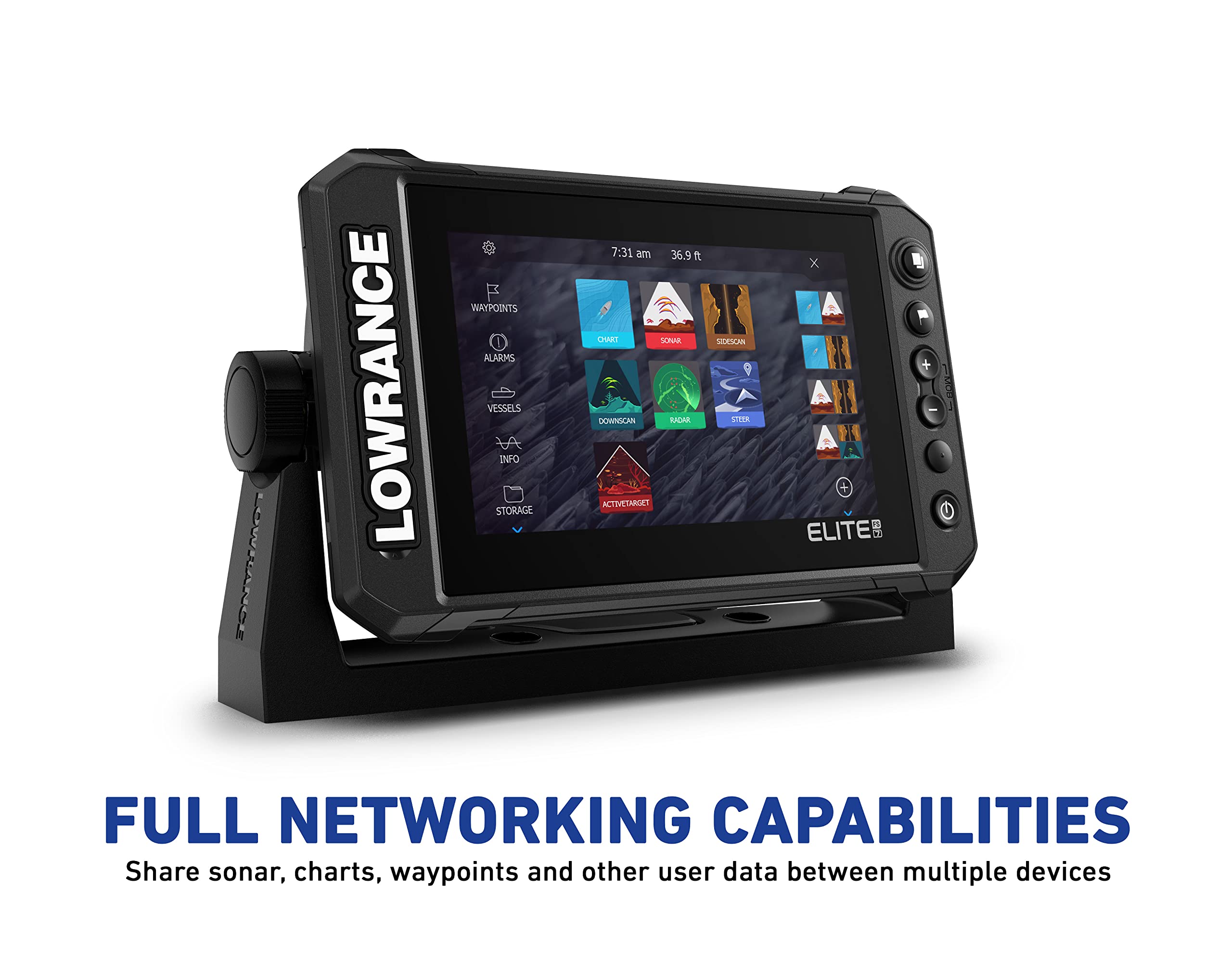 Lowrance Elite FS 9 Fish Finder (No Transducer) with Preloaded C-MAP Contour+ Charts