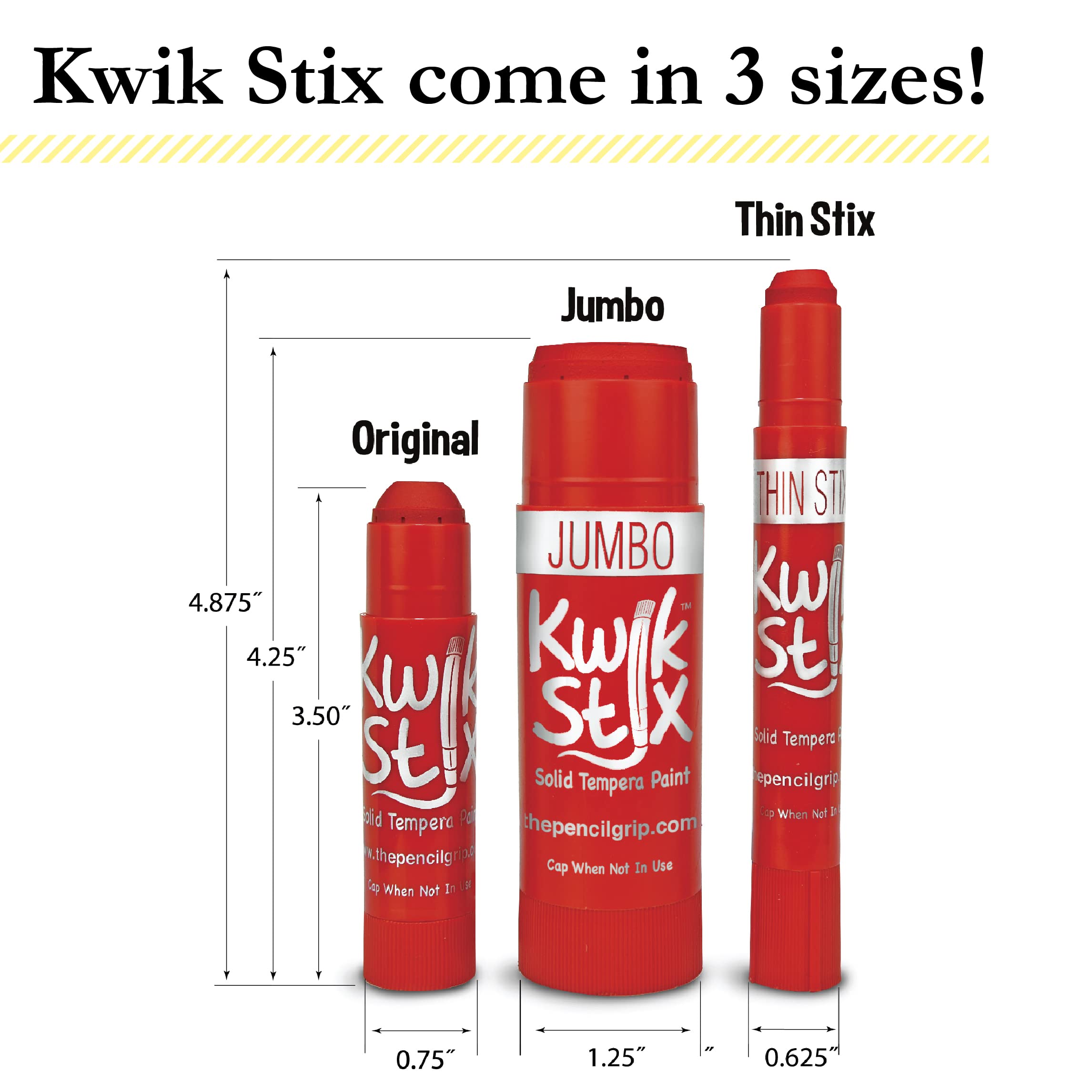 The Pencil Grip Kwik Stix Paint Pens, Solid Tempera Paint Pens, Super Quick Drying TPG-602, 12 Count (Pack of 1)