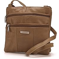 Lorenz Ladies Small Genuine Soft Leather Cross Body / Shoulder Bag (1) # 1941 - Tan