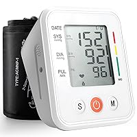 Automatic Blood Pressure Monitor for Home Use, Electric Upper Arm Blood Pressure Machine with Wide Range Arm Cuff & Storage Bag, Large LCD Display, Voice Playback & Memory Storage Function
