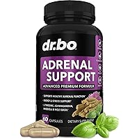 Adrenal Support Cortisol Manager Supplement - Adrenal Fatigue Supplements for Women & Men with Natural Adaptogen Ashwagandha Holy Basil Rhodiola L Tyrosine Complex Adrenal Cortisol Health - 60 Pills