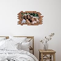 Vinyl Wall Quotes Stickers Family Photo 3D Cracked Broken Hole Motivational Mural Decals Home Wall Decor Sweet Family Collage Frame Wall Decals for Office Kitchen Teen Room Doors 22in
