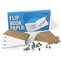 Official Andymation's Flipbook Starter Kit for Kids & Adults with LED Light Pad for Drawing & Tracing Animation Premium Pre-Drilled Flip Book Paper
