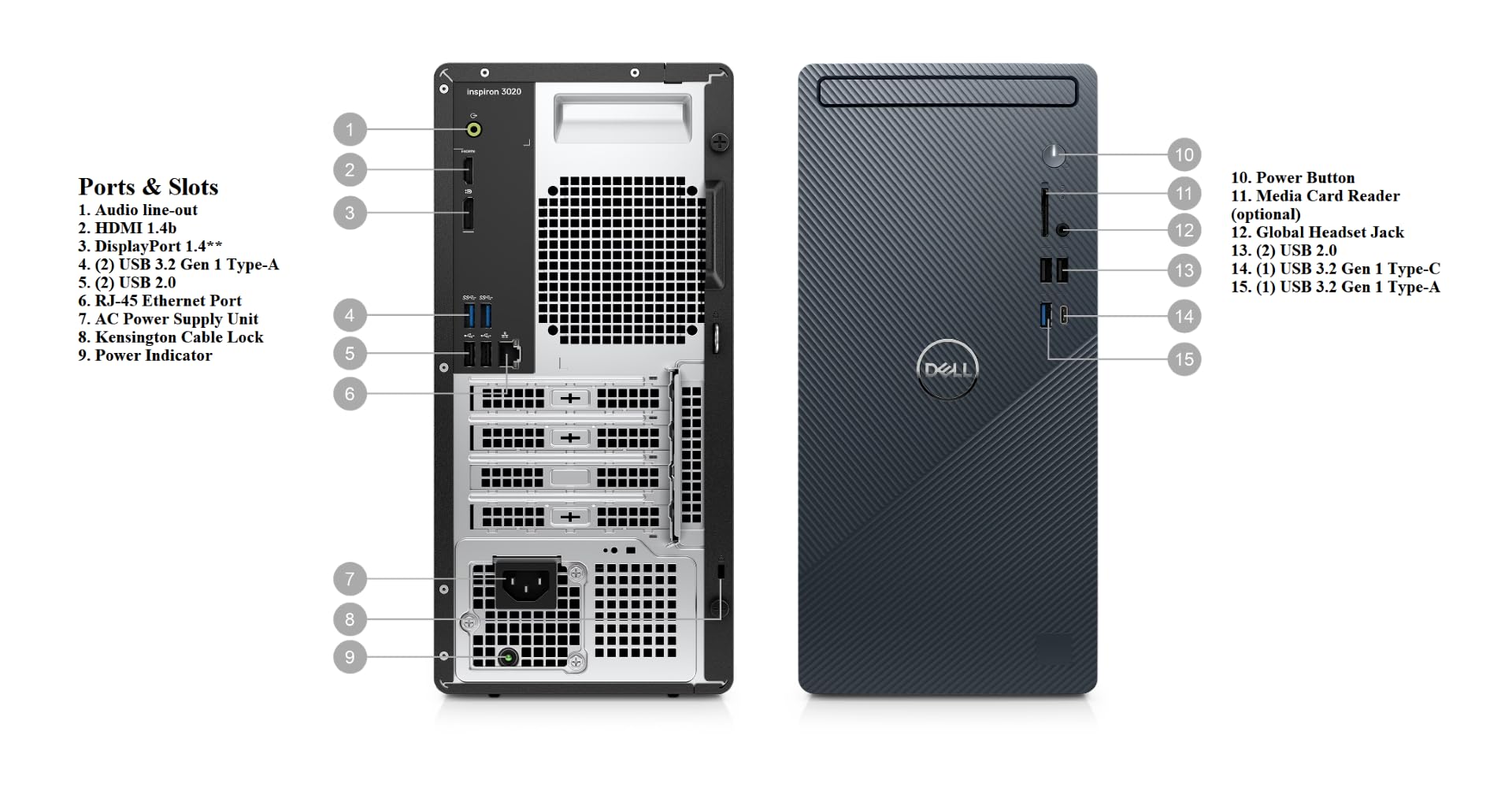 Dell 2023 Inspiron 3020 Tower Desktop Business Computer, 13th Gen Intel Core i7-13700, Intel UHD 770 Graphics,Bluetooth, WiFi, USB 3.1, Windows 11 Pro - Mist Blue (32GB RAM | 1TB SSD)