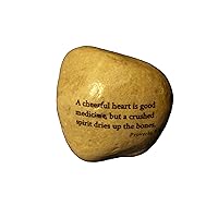 Proverbs 7:22 A cheerful heart is good medicine Healing River Rock Stone