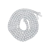 10kt White Gold Mens Round Diamond 22-inch Link Chain Necklace 4-1/5 Cttw