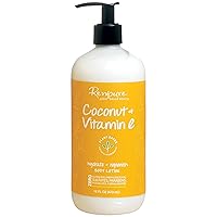 Plant-Based Body Lotion for Dry Skin – Coconut Oil, Aloe Vera & Vitamin E Oil for Skin – Hydrating, Lightweight Natural Body Lotion & Fast Drying Body Moisturizer Cream, 16 Fl. Oz.