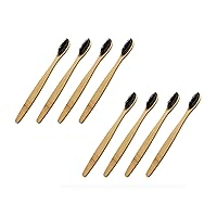 More of Me to Love BPA-Free, Biodegradable, Organic Bamboo Toothbrush with Charcoal Infused Naturally Whitening Silk, Pressed No-Glue Bristles - Eco-Friendly, Cruelty-Free, Vegan (8-Pack)