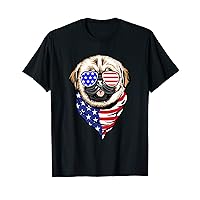 4th Of July Dog Funny Puppy USA Flag Patriotic Pug Lover T-Shirt