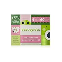 Babyganics Diapers, Size 4, 60 ct, Ultra Absorbent Diapers
