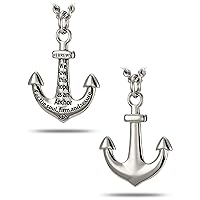 Shields of Strength Mens Stainless Steel Small Ancher Necklace Sailing Enthusiasts Positive Nautical Jewelry Tarnish Resistant Hope Pendant Chain