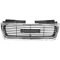 Evan Fischer Grille Assembly Compatible with 1998-2001 GMC Jimmy, Fits 1998-2004 GMC Sonoma Chrome Shell with Painted Silver Gray Insert GM1200422