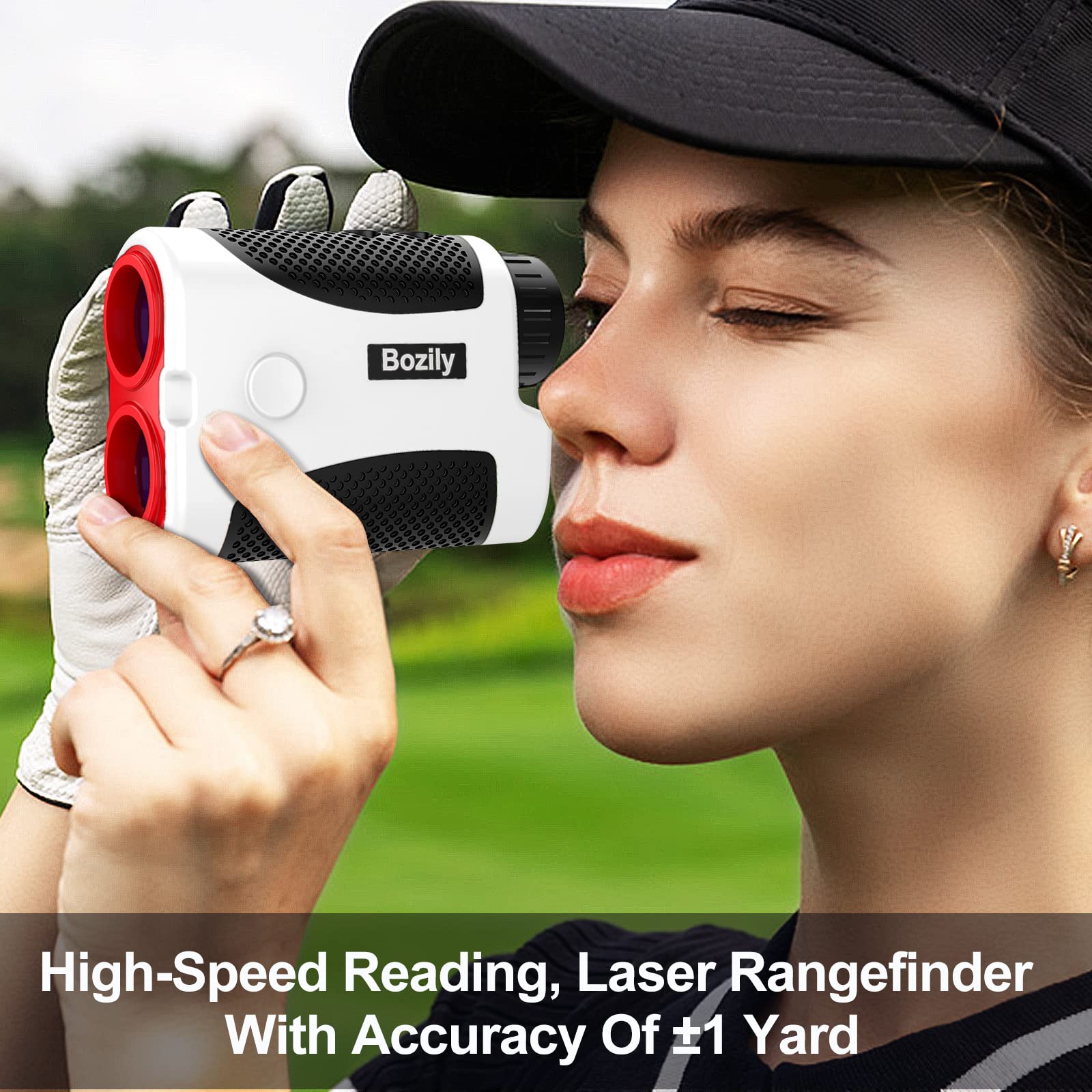 Bozily Golf Rangefinder,Hunting Rangefinder 6X Laser Range Finder 1000 Yards with Slope ON/Off Technology, Fast Flag-Lock, Continuous Scan Support - Tournament Legal Golf Rangefinder