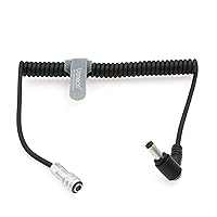 Power Cable for Blackmagic Pocket Cinema Camera BMPCC 4K Weipu 2 pin Female to Right Angle DC Gold Mount V Mount Battery Coiled Cable