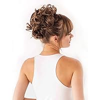 Soho Style Rena S08 - Curly Wired Messy Hair Bun Extension Wavy Updo Ponytail Hairpiece,Coffee Bean Brown