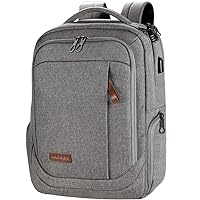 KROSER Laptop Backpack Large Computer Backpack Fits up to 17.3 Inch Laptop with USB Charging Port Water-Repellent Casual Daypack for Travel/Business/College/Women/Men-Grey