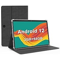 Android Tablet, 10 inch Android 12 Tablet with Case, 2GB RAM 64GB ROM 512GB Expand Android Tablet with Dual Camera, WiFi, Bluetooth, 8000mAh, HD Touch Screen, GMS Certified