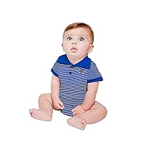 Striped Short Sleeve Golf Polo Baby Bodysuit Creeper Infants University College Officially Licensed