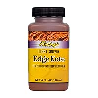 Edge Kote Light Brown Leather Paint (4oz) - Leather Edge Paint for Shoes, Furniture, Purse, Couches - Flexible, Water Resistant, Semi Gloss Color Coating Leather Dye to Protect Natural Edges